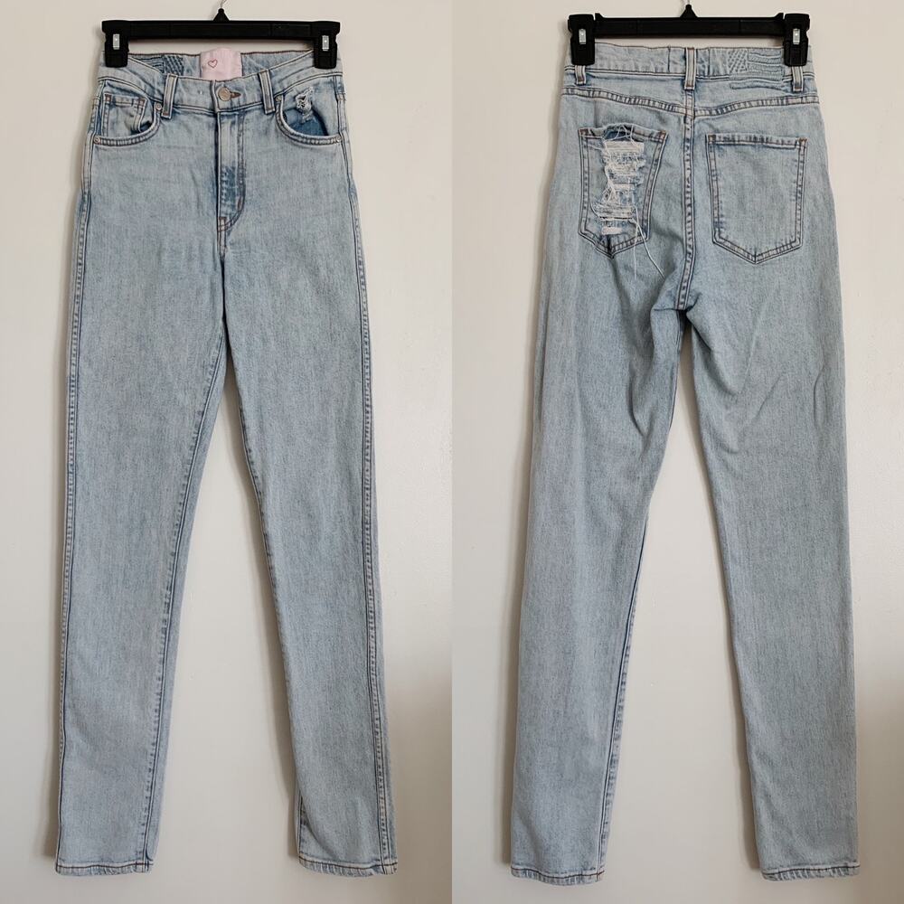 Light Wash Revice Uptown Stardust Straight Leg Jeans 24